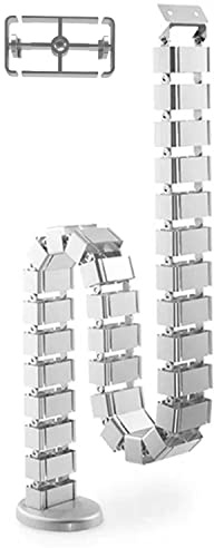 Kabelführung Tisch Höhenverstellbar I Silber max. 1285 mm I 4 Kammern I Flexibler Kabel Organizer Schreibtisch