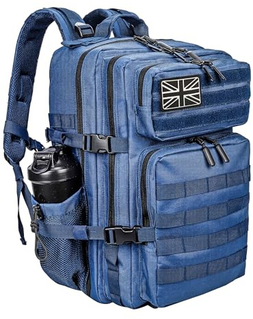 LHI Military Tactical Backpack for Men and Women 45L Large waterproof Rucksack for School, Hiking, Trekking, Hunting