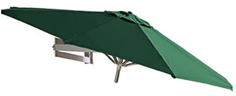 LBONG Wandschirm,Alu Sonnenschirm Balkon Ampelschirm mit Metallmast Balkonschirm mit Wand Halterung ohne Schirmständer (2.2m(7.2ft),Dark Green)