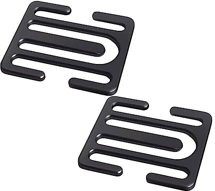 Seat Belt Adjuster, 2 Pcs Universal Car Seat Belt Clip Adjuster Shoulder Neck Strap Metal Seat Belt Locking Clip Buckle for Kids Adults (Black)