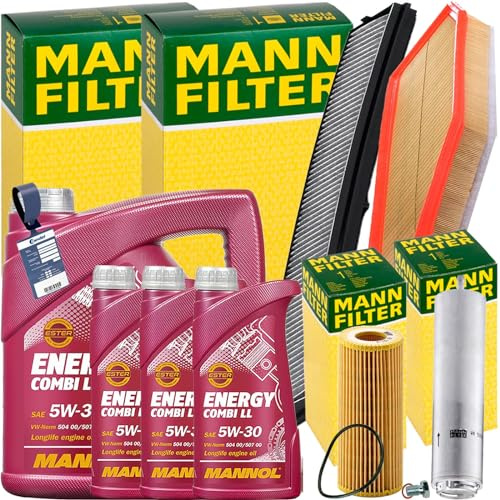Mann Inspektionspaket+8L Mannol 5W-30 Öl | C68001+CUK6724+HU721/4X+WK5002X+866.370.011+Mn Kompatibel mit X3 (E83)