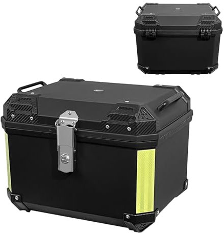 PQPQLI Motorrad-Topcase, Wasserdicht Topcase Für Roller, Tour-Heckbox Mit Halterung, Grundplatte Zur Aufbewahrung des Helms(Color:Black,Size:36L)