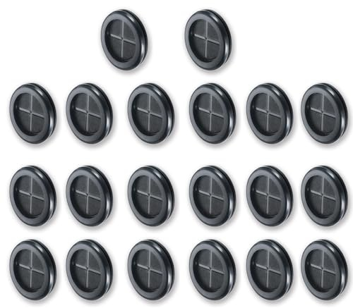 20mm Hole Covers, Grommet, Cable Management Grommets, Rubber Cable Hole Caps for Home Office Wire Tidies Organizer, Black, Pack of 20