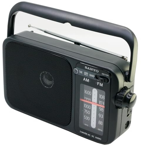 Sanyo KS115N Radio Sobremesa Am/FM Red/Pilas Color Negro