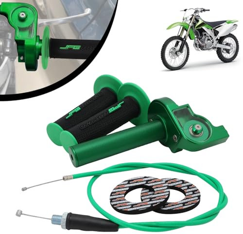 Gas Rapido Gruppo Acceleratore Quick Turn Twist Con Cavo per Adatto per Manopole Moto Dell'acceleratore da 22 mm 50 cc 110 125 150 200 250 cc Dirt Pit Bike (Verde)