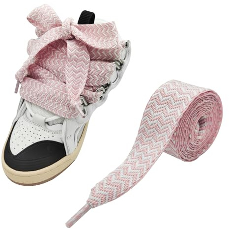 UamGlsob Lacets Gros Extra-Larges 3cm pour Baskets Lanvin, Lacet Plats Géants Colorés Style Chunky