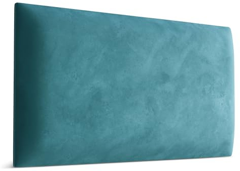 Muralo Wandkissen Gepolstert, Magic Velvet - 50x30 cm, Meerfarbe | Wandpaneel, ideal als Bettkopfteil oder Lendenkissen - für Schlafzimmer und Wohnzimmer, einfache Anbringung mit Montagekleber