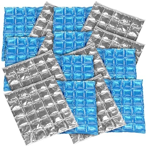 PEARL Flaschenkühler: 16er-Set flexible Kühlkissen mit Kühlzellen, wiederverwendbar, 30x25cm (Kühl Kissen, Kühl Beutel, Eis)