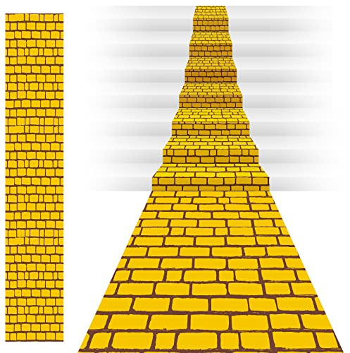 TaoBary Yellow Brick Floor Runner Yellow 31.5 in X 164 ft Carpet Road