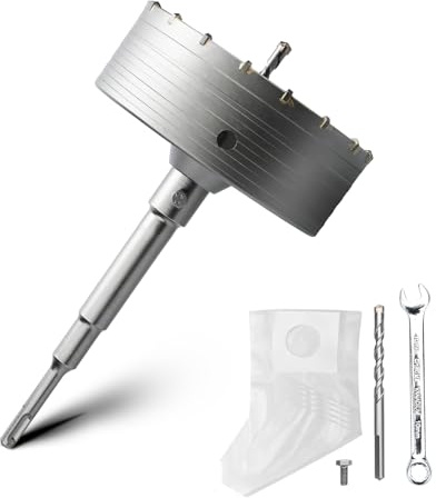 Kit de corona de perforación de 150 mm con adaptador SDS plus de 220 mm y broca de centrado de 8 x 110 mm, corona de perforación para mampostería y hormigón