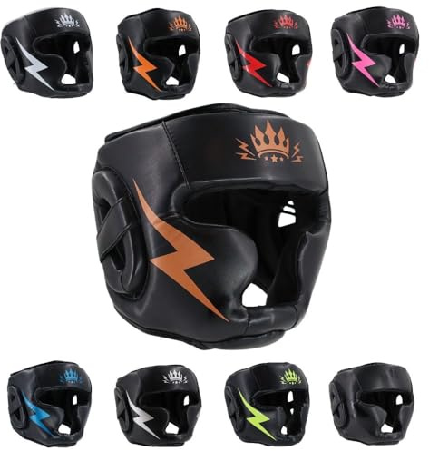 Playerz Element - Protector de cabeza de boxeo para niños, artes marciales de alta densidad, espuma de triple capa, amplia cobertura para cabeza, mejilla, barbilla y orejas, materiales y protección de