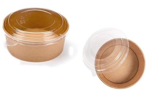 DPdantepellacani 50 Insalatiera in cartoncino 1000 ML monouso con coperchio ciotola bio carta salad bowl contenitore food delivery usa e getta insalate poke pasta