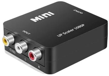 Adaptador HD 1080P AV a HDMI, convertidor compuesto compatible con RCA a HDMI, adaptador HDMI a AV RCA for N64 Wii PS1/2/3 Xbox One SNES(B Style AV TO HDMI)