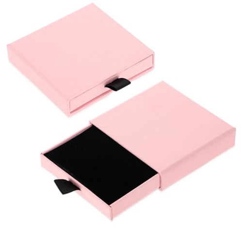 ZEYIYER 2 Stück Schmuck Geschenkbox 8 x 7,5 x 1,8 cm Halskette Armband Ohrringe Geschenkbox, Ohrringe Box Klein, Karton Schmuckkästchen Schubladen-Typ Schmuck Box Organizer