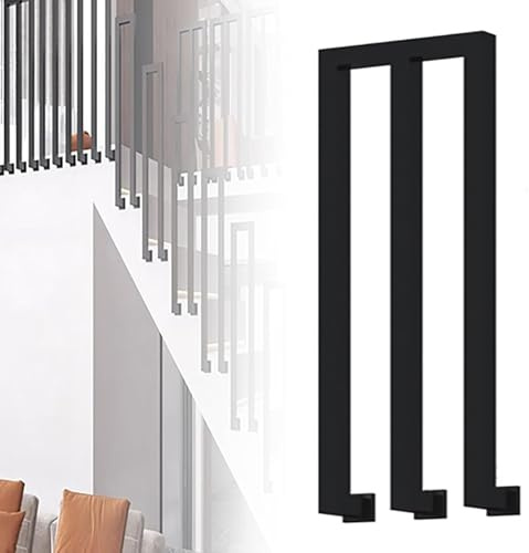 GOUZIBHD M Shaped Stair Handrail, Side Mount Staircase Handrails, Wrought Iron Hand Railings, Black Hand Rails Non-Slip Grab Bar, For Garage Porch Stair Railing 1 Pack(Size:95cm)