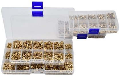 OZXJW Écrou d'insertion en Laiton Thermique M2-M6, Inserts filetés métriques, écrous en cuivre moletés thermofusibles for Kit d'assortiment d'impression 3D(M2-M3(750pcs))