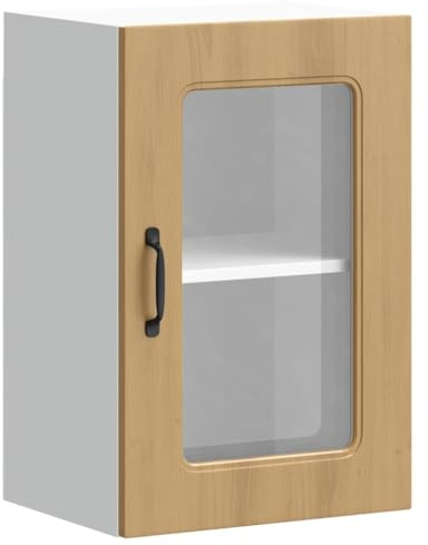 vidaXL Küchen-Hängeschrank mit Glastür Kalmar Artisan-Eiche Holzwerkstoff