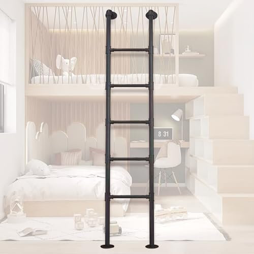 Scala a gradini in metallo resistente per arrampicata interna ed esterna da 160 cm per finestre in uscita, scala alta per soffitta e letto a castello, 160 cm