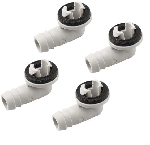Heavy Duty Plastic Air Conditioner Drain Hose Connector with Leak Rubber Ring (4pcs)