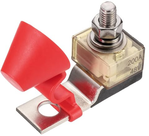 QUARKZMAN Klemmen Sicherung 200A, Terminal Blocksicherung 58V DC Marine-Batterie Sicherung mit Sicherungshalter für LKW Batterie Wohnmobil Boot Auto