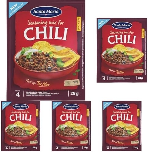 Santa Maria, Spezie Miste al Chili, Miscela Unica di Sapore e Profumo, Mix di Spezie, Cumino e Origano, Usalo per Insaporire la Carne Macinata e per Arricchire ogni Ricetta, Senza Coloranti, 28 g