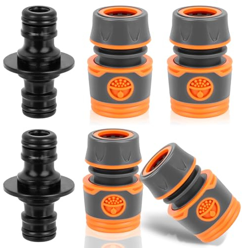 Kit de Conector Manguera Jardín 1/2 Acoplamiento Rápido de Conector Manguera Adaptador Manguera Jardin Conectores Manguera Rapido para Jardines Autos Casas, 6Pcs