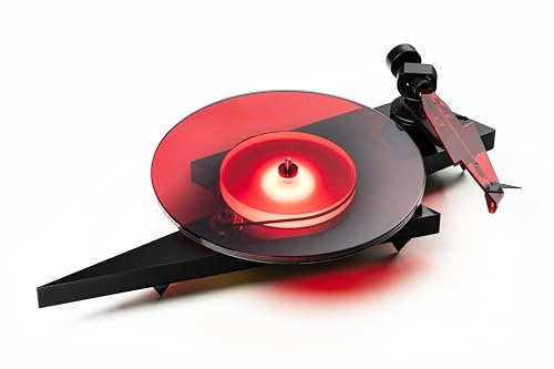 Pro-Ject AC/DC Artist Collection Plattenspieler, Limitierte Auflage Spezielles Design, 2M Red Tonabnehmer, Glasteller, resonanzfreies Design, LED Beleuchtung