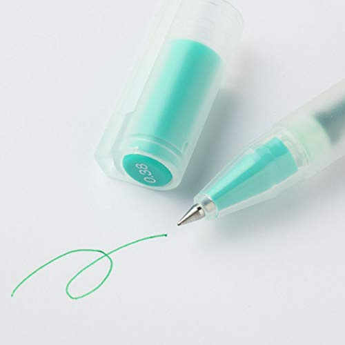 MUJI Gel-Tintenstift-Set, Kappentyp (Set mit 3 Stück) (grün, 0,38 mm)