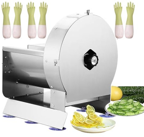 Commercial Vegetable Slicer and Shredder, Includes 3 Gloves for Safety, Perfect for Slicing Potatoes Onions Carrots Garlic and Cabbage, Ideal for Professional and Home Kitchens