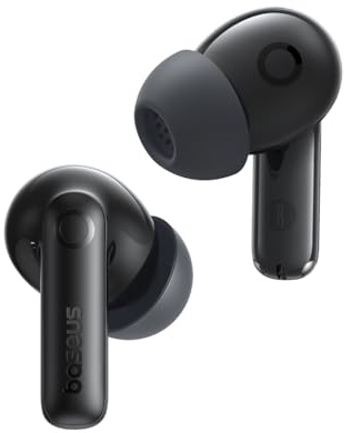 Baseus Bass BP1 Pro Noise Cancelling Wireless Earbuds, Real-Time Adaptive Noise Cancelling, Adaptive Active EQ, LDAC Hi-Res Sound, 6-Mic AI Clear Calls, 55H Playtime, IP55 Waterproof, Bluetooth 6.0