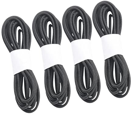 FIXOSHEE Notebook Elastic Rubber Bands Metal Buckle 4 Rolls 1m Nylon Connecting Ropes for Traveler Notebook Diy Hand Account Accessories, Black
