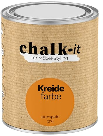 chalk-it Kreidefarbe 750ml (27) Pumpkin Möbel Farbe Shabby Chic Holzlack Natur Vintage Look Möbellack Erfüllt EN71-3 Sicher Kindermöbel Spielzeuge