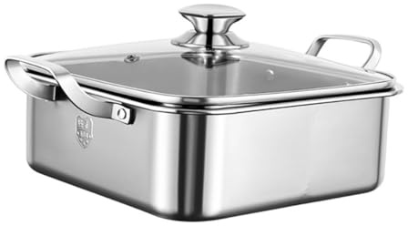 iplusmile Pentola Calda Divisa in Acciaio Resistente Con Coperchio Pentola Per Hot Pot Induzione Per Cucinare Cibo
