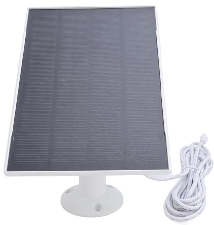 LUCKDANO Panel Solar de 8 W para la Cámara del Alimentador de Aves Cargador Solar para Cámara Al Aire Libre con Cable de 9.84 Pies 360 ° Montaje Ajustable IP66 Micro USB y Puerto Tipo C (White)