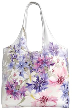 Gnbmvcc Sac à main en toile colorée avec motif tourbillons et lierre - Peut être réutilisé, super durable et lavable.