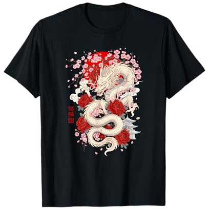 Fleurs de Cerisier asiatiques Dragon Chinois Nouvel an T-Shirt