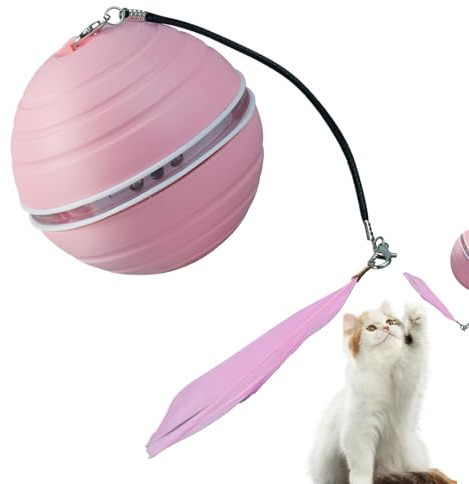 Kattleksak I Form Av Boll | Rullande Automatisk Smart Kattlek,Interaktiv Kattboll | För Inomhus Berikning Och Aktivering Såväl Fest Och Festival Valpfödelsedag Nyårsfirande