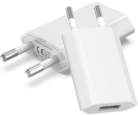USB Ladegerät 5W, 5V 1A USB Netzstecker [2er-Pack], Universal Netzteil USB A Steckdosenadapter kompatibel mit iPhone 11/XS/X/8/7, für Kindle, E-Reader, Kamera, Smartphones