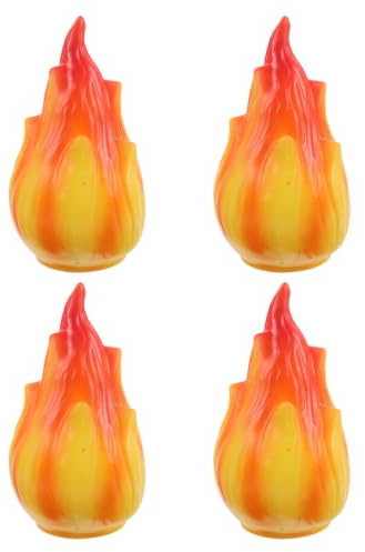 Mipcase 4 Pcs Solar Flame Lamp Shade Replacement Covers | weatherproof plastic, restores flame effect, easy outdoor setup, no batteries required