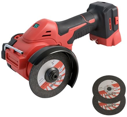 Trådlös vinkelslip för Milwaukee 18V, borstlös mini vinkelslip 20000RPM 75mm liten vinkelslip med 2 st skivor för skärning, polering, slipning (för Milwaukee)
