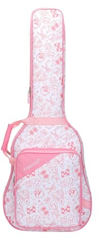 Zxpjkyu Tasche für Akustikgitarre, E Gitarrenkoffer, Rucksack für mit Weichen Tragegurten Und Taschen, Auch Als Geschenkverpackung Geeignet, Rosa