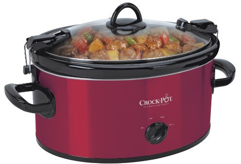 Crock-Pot SCCPVL600-R Portable Slow Cooker, Stoneware, Red