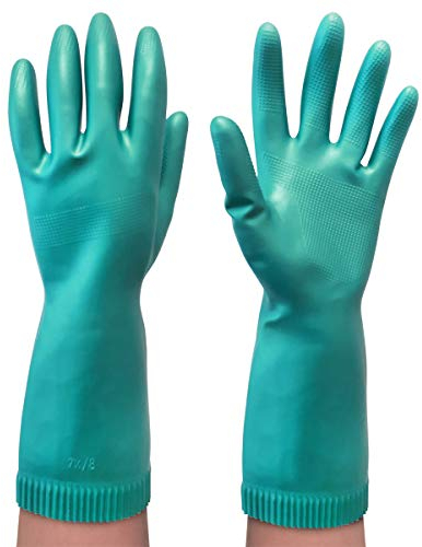 Spontex Wash-Ups Handschuhe, Spülhandschuhe mit Anti-Rutsch-Profil für optimale Geschirrkontrolle, schnelltrocknend, hohes Tastempfinden, Größe L, 1 Paar