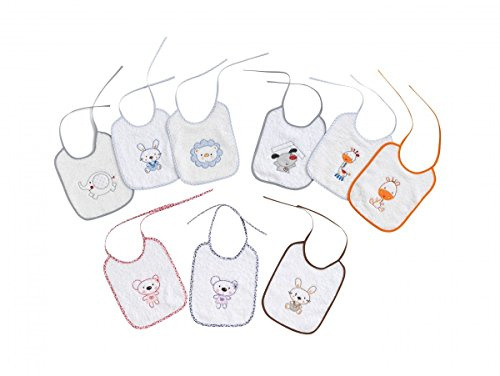 Interbaby 00146 Lot von 12 20X25 cm Baumwolllätzchen, weiß, 260 g