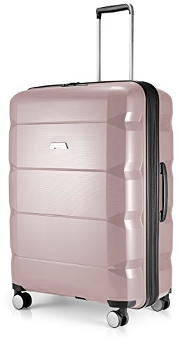 Hauptstadtkoffer - Britz - Hartschalen-Koffer Koffer Trolley Rollkoffer Reisekoffer Erweiterbar, 4 Rollen, TSA, 75 cm, 115 Liter, Altrosa