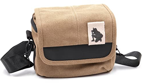 vhbw Kamera-Tasche kompatibel mit Panasonic Lumix DC-TZ91, DMC-FZ1000, DMC-FZ2000, DMC-FZ300 Canvas braun, grau