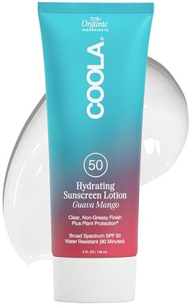COOLA Organic Sunscreen SPF 50 Sunblock Body Lotion, Dermatologist Tested Skin Care for Daily Protection, Vegan and Gluten Free, Guava Mango, 5 Fl Oz