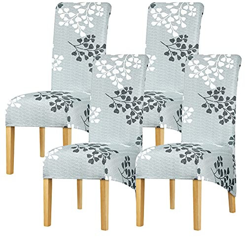 Leorate Dining Chair Slipcover XL Size High Back Chair Cover Stretch Printing Chair Protector for Wedding Party Banquet Hotel Home Decor Color-899 Pack of 4