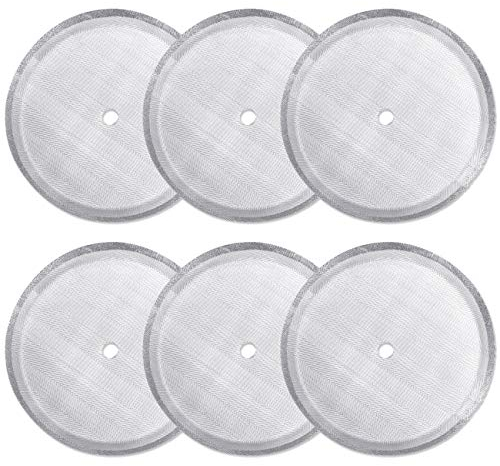 Paquet de 6 filtres de rechange pour presse française, filtres réutilisables à mailles en acier inoxydable pour cafetières à piston universelles de 1000 ml / 8 tasses
