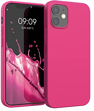 kwmobile Handyhülle für Apple iPhone 12 / iPhone 12 Pro Hülle - TPU Case - Kabelloses Laden - Schutzhülle Cover in Neon Pink